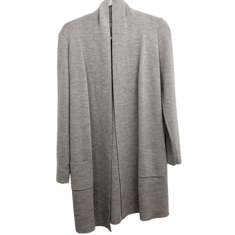 Brunella Gori L Merino Wool Cardigan Sweater Italy Pockets Long Line